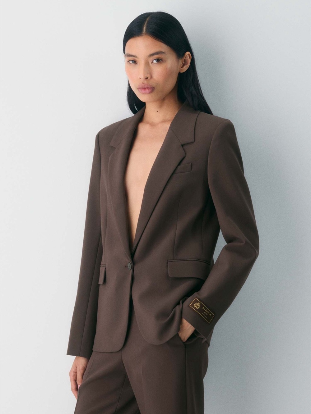 Babaton Producer Blazer Chocolate Brown